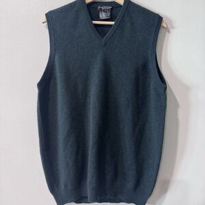 Clan Douglas Mens Cashmere Wool Sweater Vest Size S‎ Green Knit Classic Scotland
